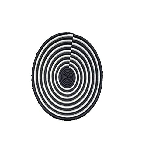 African Basket | Rwanda Basket | Woven Basket Black & White - 12" x 3"