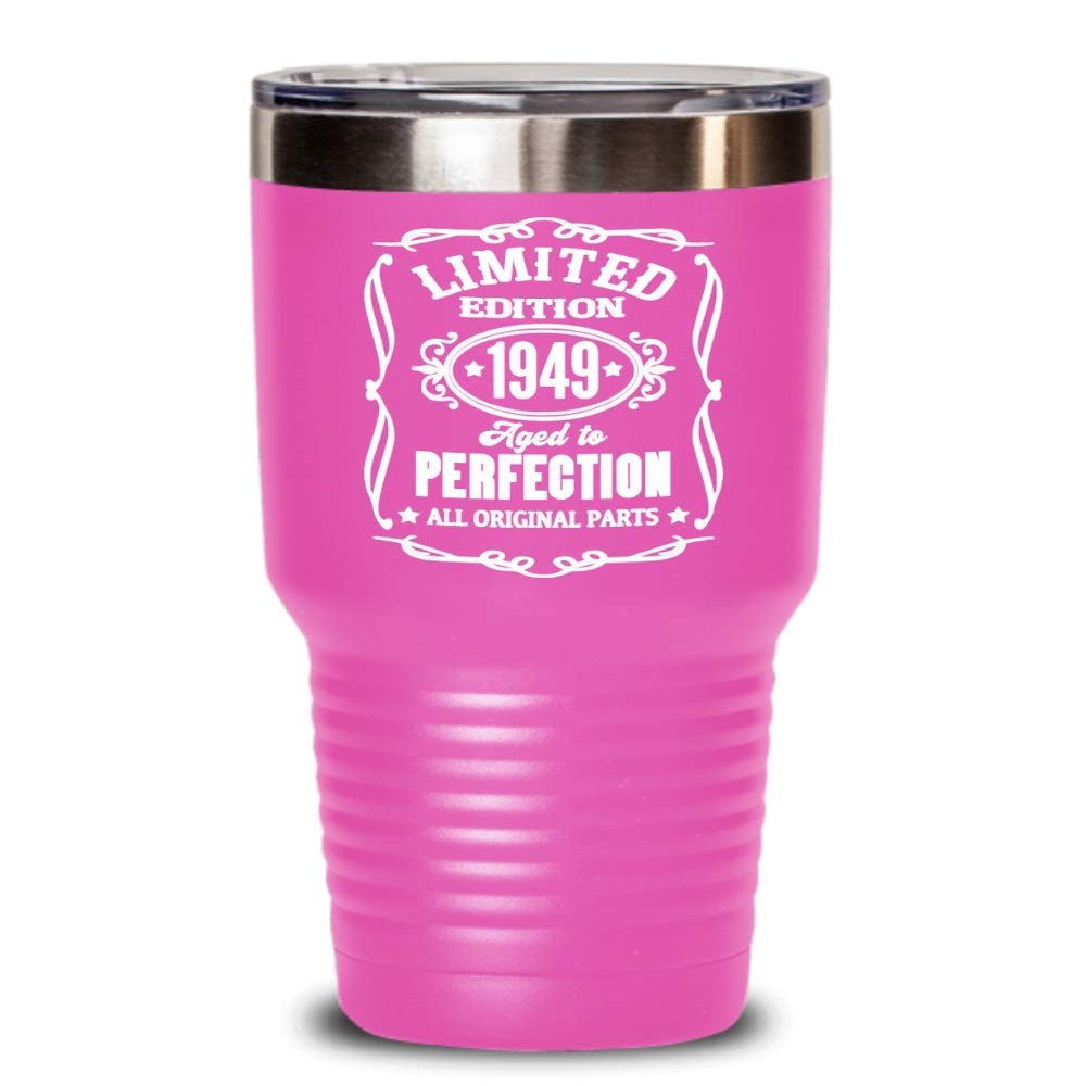 1949 Gift Limited Edition Aged to Perfection Tumbler Gift for Grandpa and Grandma 70th Birthday Gifts from Grandchildren Bday Gag Mugs for Seventy Yea