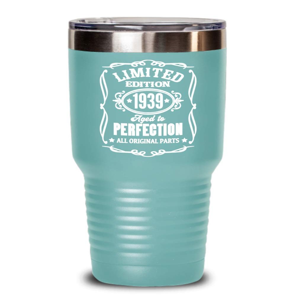 1939 Gift Limited Edition Aged to Perfection Tumbler Gift for 80 Year Old Dad or Mom Funny 80th Birthday Gifts Bday Gag Mugs for Men and Women Coffee