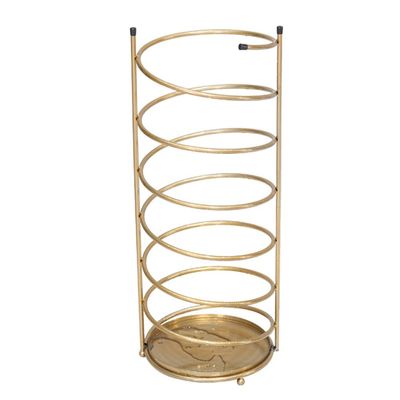 GUOYANHOME Umbrella Rackss Metal Umbrella Stand, Art Umbrella Bucket with Drip Tray, Multifunctional Storage Rack at Doorway, Gold, 3 Models (Size : 28x61cm)