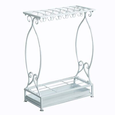 GUOYANHOME Umbrella Rackss Hotel Umbrella Stand, Metal Umbrella Holder with Moving Drip Pan, Golf Club-Crutch Stand in Foyer Hallway, 3 Colors (Color : White)