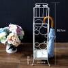 GUOYANHOME Umbrella Rackss White Wrought Iron Umbrella Stand, European-Style Retro Hollow Umbrella Holder, Cane Golf Storage Basket for Hotel Office view 2