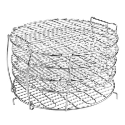 M V VOIMAKAS Dehydrator Rack for Ninja Foodi 6.5 & 8 qt, 304 Stainless Steel Dehydrator Stand Five Stackable Layers Grill Racks Accessories for 8 qt Instant Pot Air Fryer