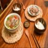 VNCraft Smoothie Coconut Bowls and Spoons (set of 4) - Polished with Coconut Oil, Durable, Lightweight, Useful, Large Wooden Serving Bowl for Salads, Breakfast, Decoration, Vegan Organic Friendly view 2
