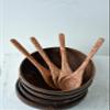 VNCraft Smoothie Coconut Bowls and Spoons (set of 4) - Polished with Coconut Oil, Durable, Lightweight, Useful, Large Wooden Serving Bowl for Salads, Breakfast, Decoration, Vegan Organic Friendly view 4