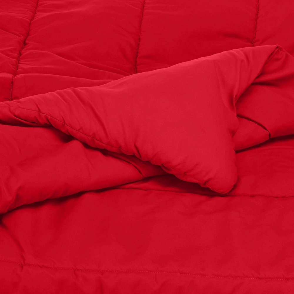 1-Pc Comforter Twin-XL 68x92 Size1-Pc Comforter 100% Egyptian Cotton, 600 Thread Count (200 GSM Micro Fill Diamond Box Stitched) - Machine Washable, Red Solid