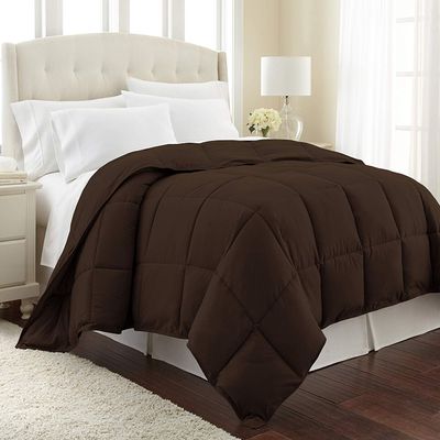 1-Pc Comforter Twin 68x86 Size 1-Pc Comforter 100% Egyptian Cotton, 600 Thread Count (200 GSM Micro Fill Diamond Box Stitched) - Machine Washable, Chocolate Solid