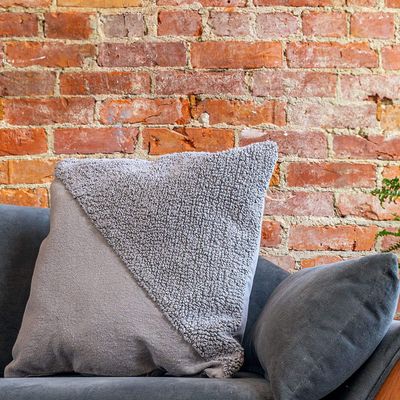 Refinery29 | Sawyer Collection | Luxury Decorative Textured Throw Pillows, Super Soft with Stylish Modern Diagonal Woven Design for Home Dcor (18x18, Grey)