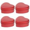 Amosfun 4pcs Heart Shaped Wedding Favor Boxes Metal Tins with Lids Empty Tin Box Containers view 1