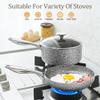 MICHELANGELO Stone Cookware Set 10 Piece, Ultra Nonstick Pots and Pans Set with Stone-Derived Coating, Kitchen Cookware Sets, Stone Cookware Sets, Granite Pots and Pans - 10 Piece view 4