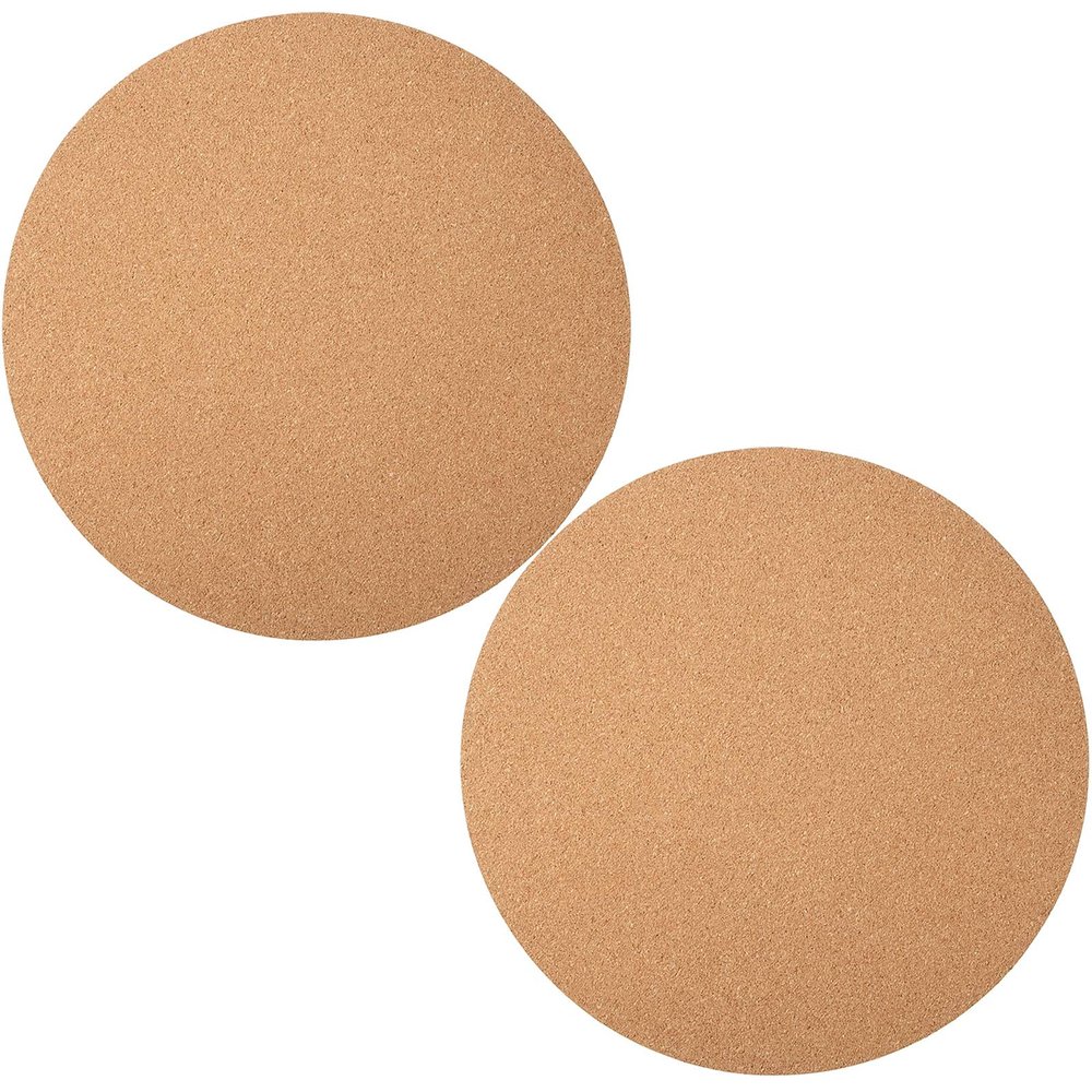 Boao 2 Pcs 12 Inch Large Cork Plant Coaster Round Cork Mat for Plant