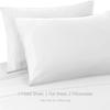Bedding Castle - Luxurious - 800 Series - Egyptian Cotton - 4PC Bed Sheet Set - ( Flat Sheet + Fitted Sheet 27" Deep Pocket + 2 PC Pillow Cases ) - Fade Resistant - (Twin XL, White) view 3