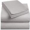 Bedding Castle - Luxurious - 800 Series - Egyptian Cotton - 4PC Bed Sheet Set - ( Flat Sheet + Fitted Sheet 27" Deep Pocket + 2 PC Pillow Cases ) - Fade Resistant - (Twin XL, Silver) view 1