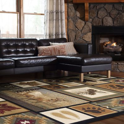 Tayse Northern Wildlife Multi-Color Large Area Rug for Living Room and Bedroom or Dining, Novelty Farmhouse Style Rustic Indoor Carpet Alfombras para Salas Grande, 7'10'' x 10'3'', NTR6660 8x11