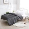 F.Y.Dreams Weighted Blanket Duvet Cover 60x80 inches with 8 Ties,Zipper on Long Side/Cotton&Minky Dot, Dark Grey/Just Duvet Cover view 2