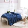 F.Y.Dreams Weighted Blanket Duvet Cover 60x80 inches with 8 Ties,Zipper on Long Side/100% Cotton, Navy Blue/Just Duvet Cover view 1