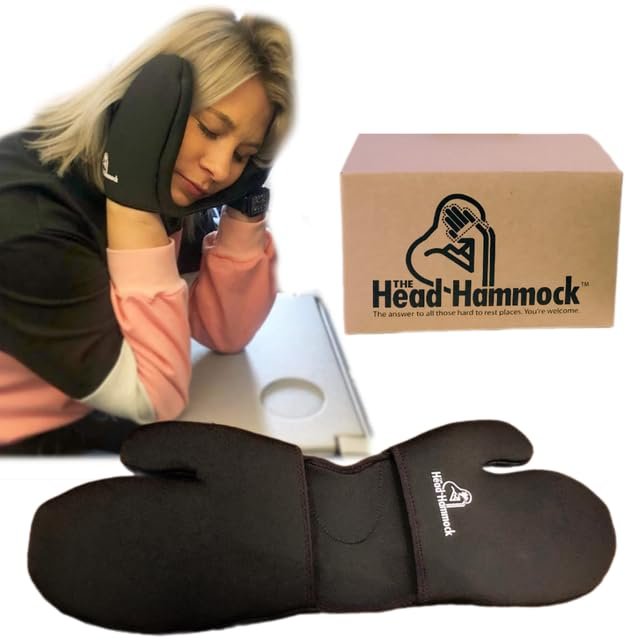 Head Hammock Advanced Travel Neck Pillow Alternative for Airplane, Compact Relaxing Cervical Headrest Modern Nap Accessory Travel Hammock