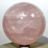2.6" Rose Quartz Sphere Natural Rich Pink Crystal Sparkling Mineral Polished Stone Ball - China + Stand view 2