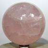 2.6" Rose Quartz Sphere Natural Rich Pink Crystal Sparkling Mineral Polished Stone Ball - China + Stand view 3