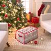 Simplify Organizer Container, Holds Total of 224 Amongst 2 Bags, 2.5 Slots, Durable, See Through for Easy Viewing ornament storage, 112 Count-2PK, Red, AZ-710011-2PK view 2