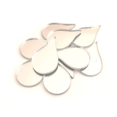 Super Cool Creations Raindrop Craft Mirrors, Silver, Pack of 8