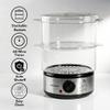 OVENTE 2-Tier Electric Food Steamer, 5 Qt Stainless Steel, Silver FS62S view 2