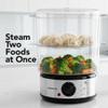 OVENTE 2-Tier Electric Food Steamer, 5 Qt Stainless Steel, Silver FS62S view 3