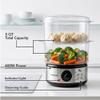 OVENTE 2-Tier Electric Food Steamer, 5 Qt Stainless Steel, Silver FS62S view 4