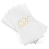 AH AMERICAN HOMESTEAD Disposable Hand Towels for Bathroom - Guest Bathroom Essentials -Bathroom Paper Towels for Guests - Monogrammed Disposable Napkins - Wedding Napkins in Paper Towel Tray (Gold, D) view 1
