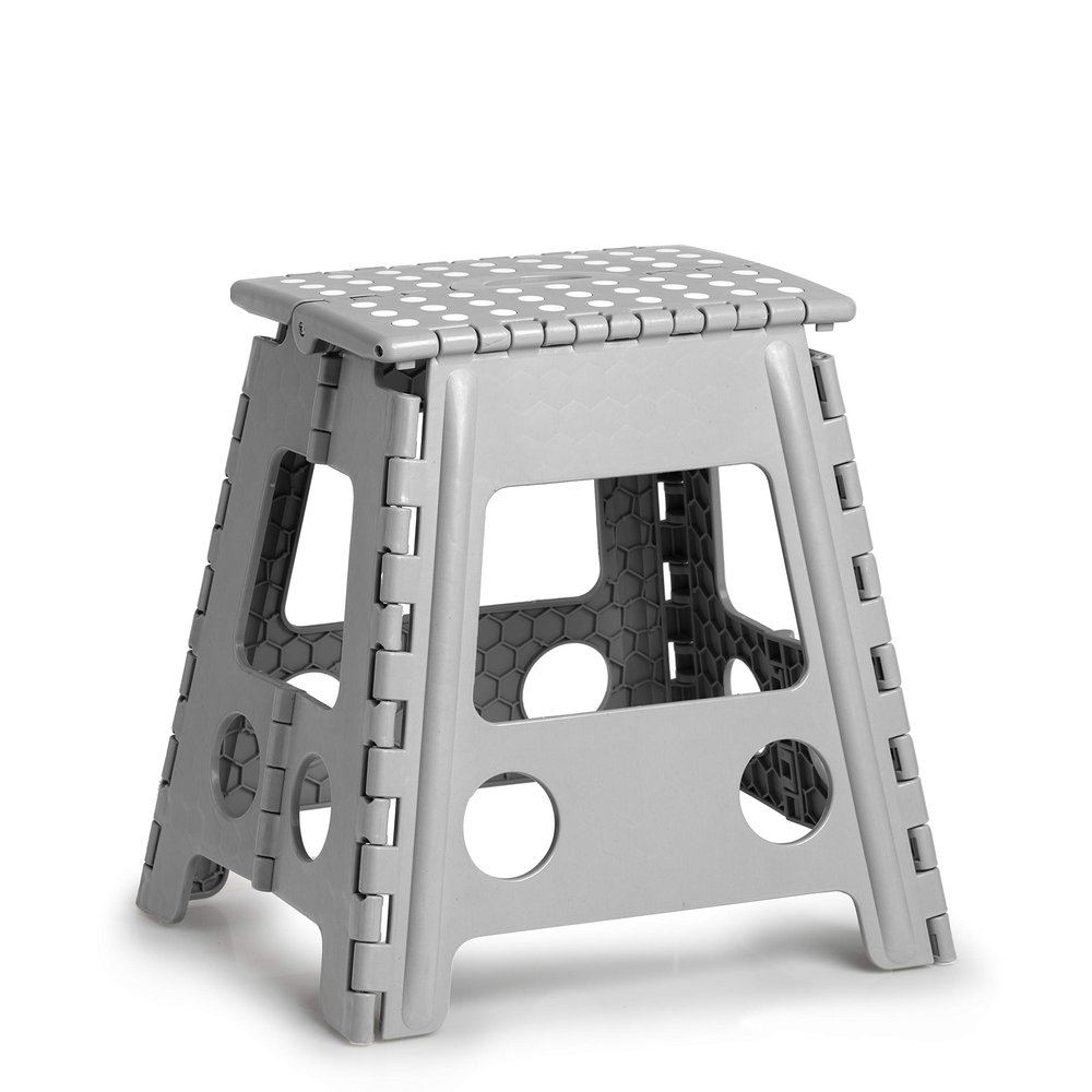 Zeller Present - Schner Leben. Praktisch WOHNEN. Zeller 13036 Premium Klapphocker faltbar, Kunststoff, grau, TV geprft, belastbar bis 150 kg, ca. 38,5 x 31,5 x 39 cm, Plastik, gro