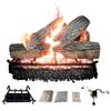 Dreffco 18" Premium Gas Logs - Safety Pilot Light Kit Included - for Liquid Propane Vented Fireplaces - Blazing Oak Design (Logs + Safety Pilot Light Kit) view 1