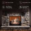 Dreffco 18" Premium Gas Logs - Safety Pilot Light Kit Included - for Liquid Propane Vented Fireplaces - Blazing Oak Design (Logs + Safety Pilot Light Kit) view 3