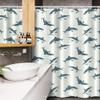Ambesonne Sea Animals Stall Shower Curtain, Repeated Cartoon Sharks Swimming to Different Directions Pattern, Fabric Bathroom Decor Set with Hooks, 54" W x 78" L, Slate Blue and Eggshell view 3
