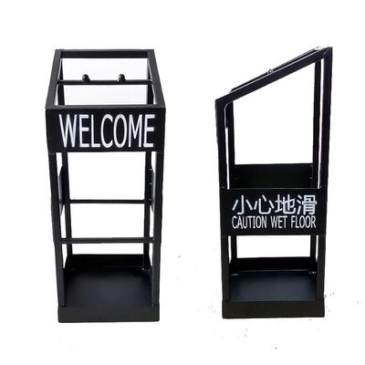 GUOYANHOME Umbrella Rackss Commercial Umbrella Stand, Standing Wrought Iron Umbrella Stand with Drip Tray, Storage Rack in Lobby of Hotel Bank Mall, 3 Colors (Color : Black, Size : 22x22x55cm)