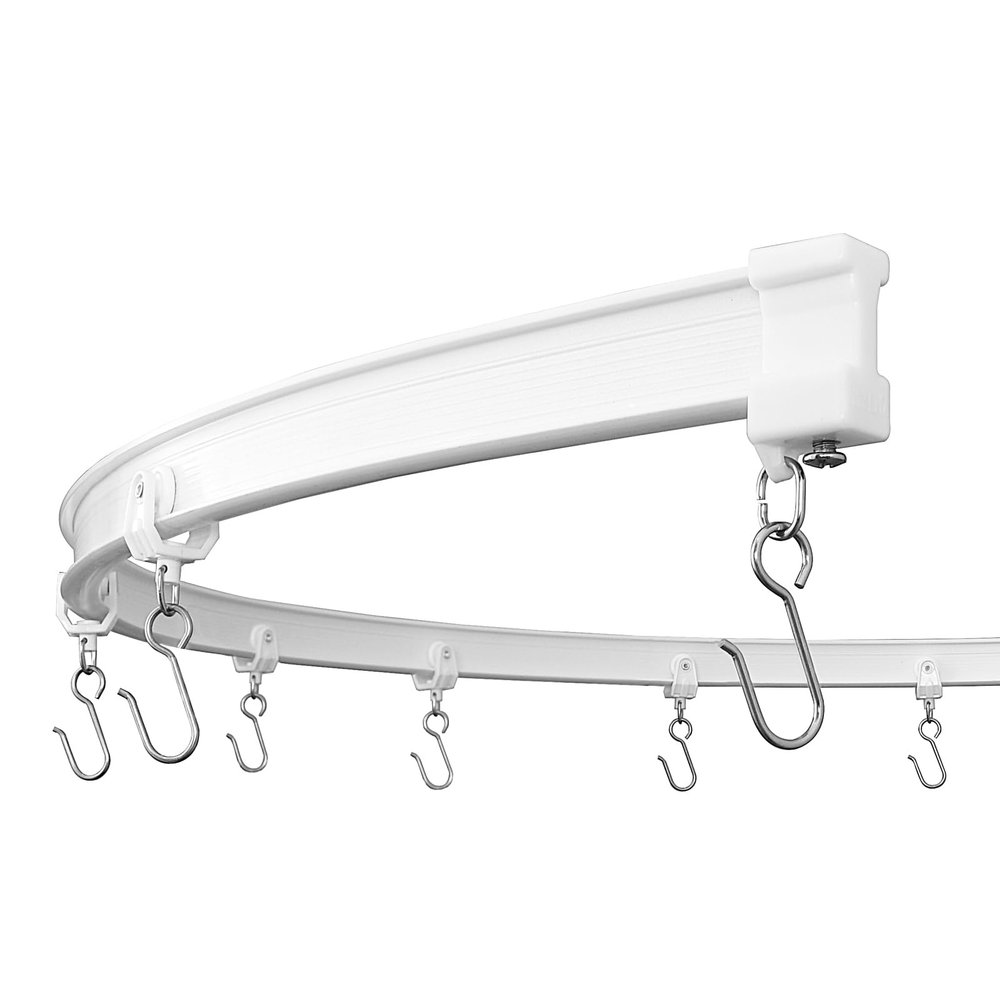 KXLife Flexible Ceiling Mount Curtain Track (20 ft), Hospital Curtain Track System, Ceiling Track for Windows, Room Divider Ceiling Track System, White