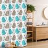 Ambesonne Sea Animals Stall Shower Curtain, Pattern Smiling Whale Cartoon Repeated Design Illustration, Fabric Bathroom Decor Set with Hooks, 36" W x 72" L, Tan Turquoise White view 1