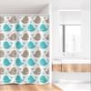 Ambesonne Sea Animals Stall Shower Curtain, Pattern Smiling Whale Cartoon Repeated Design Illustration, Fabric Bathroom Decor Set with Hooks, 36" W x 72" L, Tan Turquoise White view 2