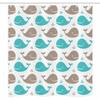 Ambesonne Sea Animals Stall Shower Curtain, Pattern Smiling Whale Cartoon Repeated Design Illustration, Fabric Bathroom Decor Set with Hooks, 36" W x 72" L, Tan Turquoise White view 3