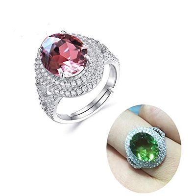 Bansriracha Color Change Diaspore Ring 925 Sterling Sliver Created Gemstone Elegant Design fine Jewelry for Woman Daily wear (Resizable)
