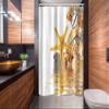 Ambesonne Seashells Stall Shower Curtain, Shells and Starfish Reflection Water Golden Yellow Spa Clear Beach Theme, Fabric Bathroom Decor Set with Hooks, 54" W x 78" L, Earth Yellow Cream view 2