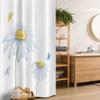 Ambesonne Dragonfly Stall Shower Curtain, Chamomiles Moths Dragonflies Refreshing Nature Template Soft Colors Art, Fabric Bathroom Decor Set with Hooks, 36" W x 72" L, Yellow White view 1