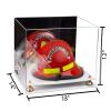 Better Display Cases Acrylic Fireman's Helmet Display Case - Large Rectangle Box with Mirror Case, Gold Risers and White Base 18" x 14" x 12" (A014/V60) view 2