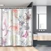 Ambesonne Dragonfly Stall Shower Curtain, Floral Design Hibiscus Ornaments Moth Dragonfly Symbolic Transformation Creature, Fabric Bathroom Decor Set with Hooks, 54" W x 78" L, Soft Blue Purple White view 1