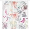 Ambesonne Dragonfly Stall Shower Curtain, Floral Design Hibiscus Ornaments Moth Dragonfly Symbolic Transformation Creature, Fabric Bathroom Decor Set with Hooks, 54" W x 78" L, Soft Blue Purple White view 4