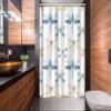 Ambesonne Dragonfly Stall Shower Curtain, Group of Regularly Dragonfly Pattern Short Lives Composition of Bugs, Fabric Bathroom Decor Set with Hooks, 54" W x 78" L, Orange Blue view 2