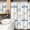 Ambesonne Dragonfly Stall Shower Curtain, Group of Regularly Dragonfly Pattern Short Lives Composition of Bugs, Fabric Bathroom Decor Set with Hooks, 54" W x 78" L, Orange Blue view 3