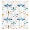 Ambesonne Dragonfly Stall Shower Curtain, Group of Regularly Dragonfly Pattern Short Lives Composition of Bugs, Fabric Bathroom Decor Set with Hooks, 54" W x 78" L, Orange Blue view 4