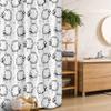 Ambesonne Funny Stall Shower Curtain, Humorous Sheep Patterns on Meadow Flower Comic Doodle Playroom Art Print, Fabric Bathroom Decor Set with Hooks, 36" W x 72" L, Charcoal Black view 1