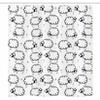Ambesonne Funny Stall Shower Curtain, Humorous Sheep Patterns on Meadow Flower Comic Doodle Playroom Art Print, Fabric Bathroom Decor Set with Hooks, 36" W x 72" L, Charcoal Black view 3