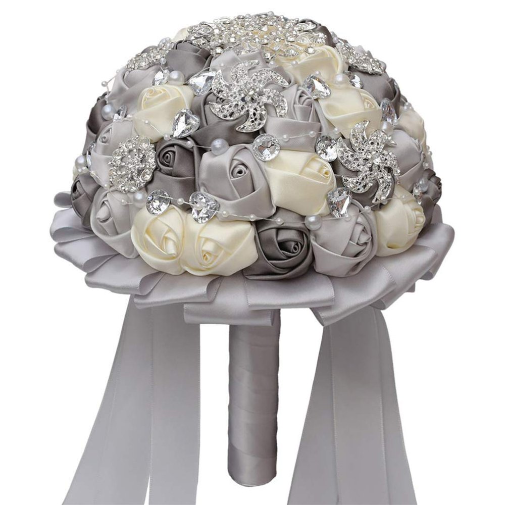 LIOOBO Wedding Bouquet Wedding Romantic Bouquet for Bride Bridesmaids Valentines Day Bouquet Confession Fake Decorative Flowers for Church Bouquets Bridal Bouquet